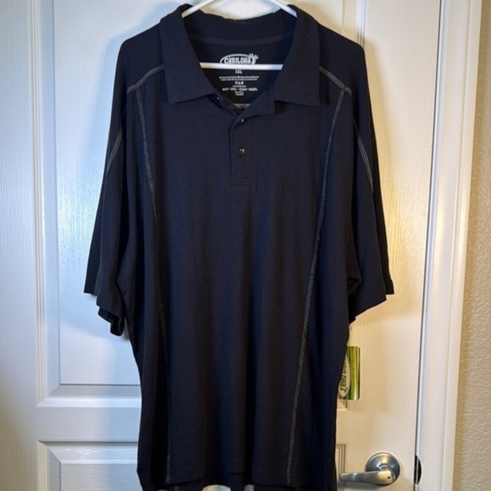 Cariloha Bamboo Organic Cotton Polo Shirt Black Size 2XL NWT #2808